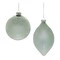 Melrose Frosted Snowflake Glass Christmas Ornaments - 6" - Green - 6ct